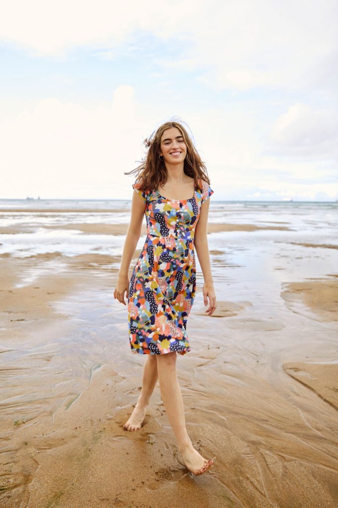 Vestido Colección Back Couture con estampado de Yanire Granero