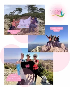 Collage de fotos de amigos de Jocelyn en varias cimas