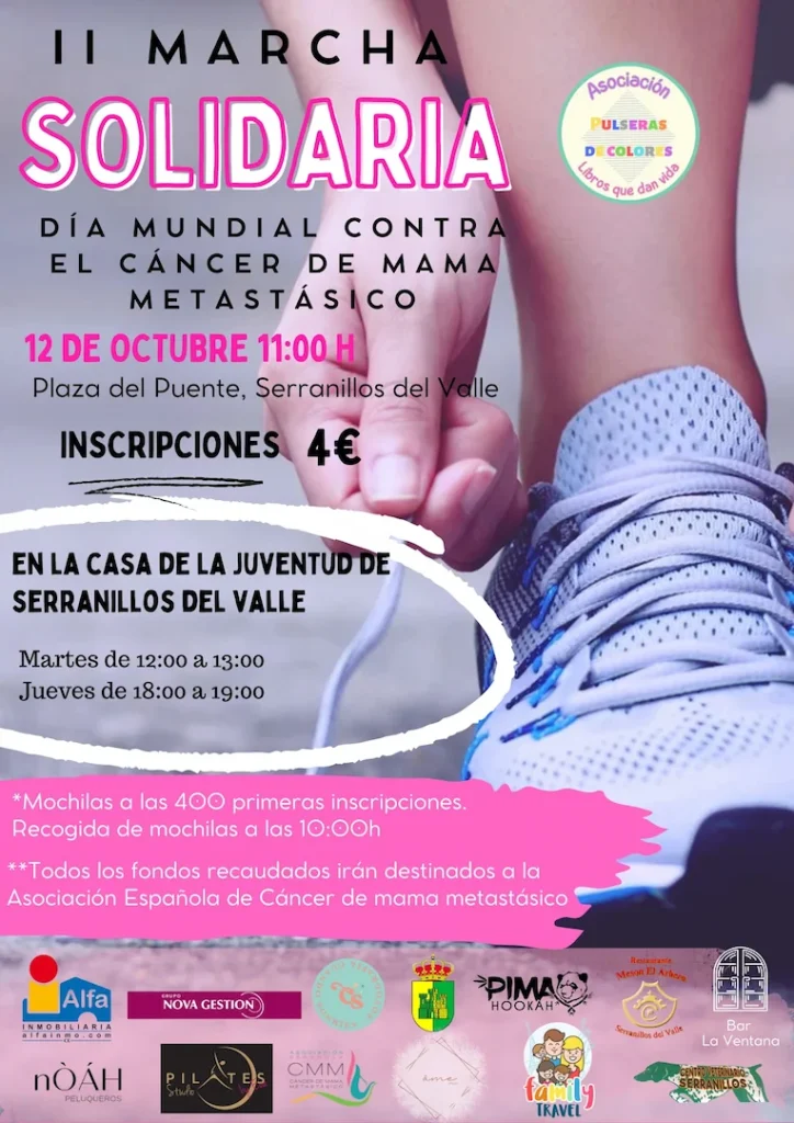 Cartel para evento "II Marcha Solidaria en Serranillos del Valle"