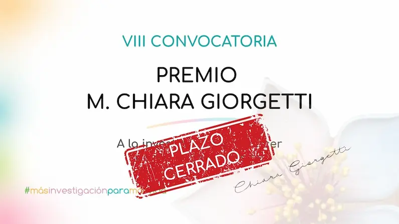 Portada para el artículo "Cerramos VIII Convocatoria del Premio M. Chiara Giorgetti"